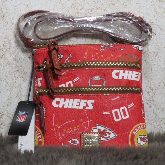 Dooney & Bourke NFL Kansas City Chiefs Triple Zip Crossbody (Red) - Picture 1 of 6